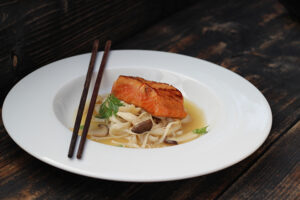 Soy and Ginger Salmon with Soba Noodles